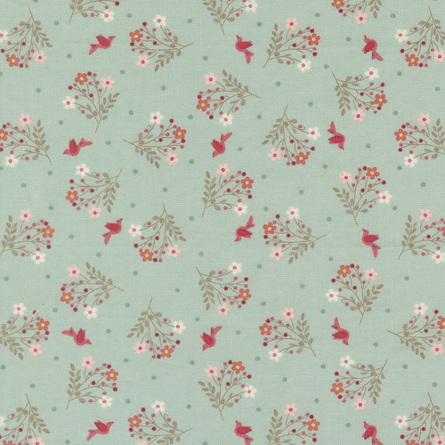 Lyda Rose Sky Wild Flowers Florals Bird Dots 3074 21 Quilting Fabric