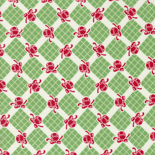 Kitty Christmas Holly 31203 15 Bells Checks & Plaids Patchwork Fabric