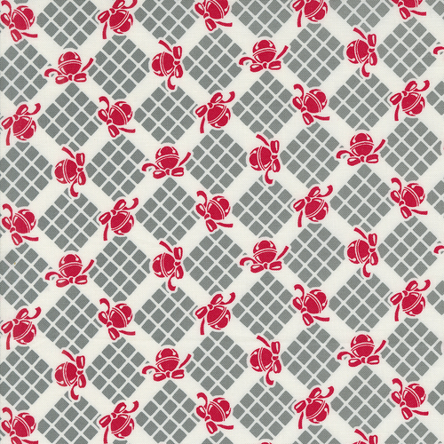 Kitty Christmas Coal 31203 19 Bells Checks & Plaids Patchwork Fabric
