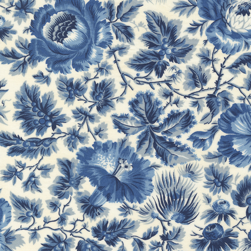 Amelias Blues Ivory 31650 11 Quilting Fabric