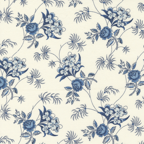 Amelias Blues Ivory 31652 11 Quilting Fabric