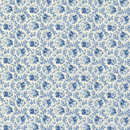 Amelias Blues Ivory 31653 11 Quilting Fabric