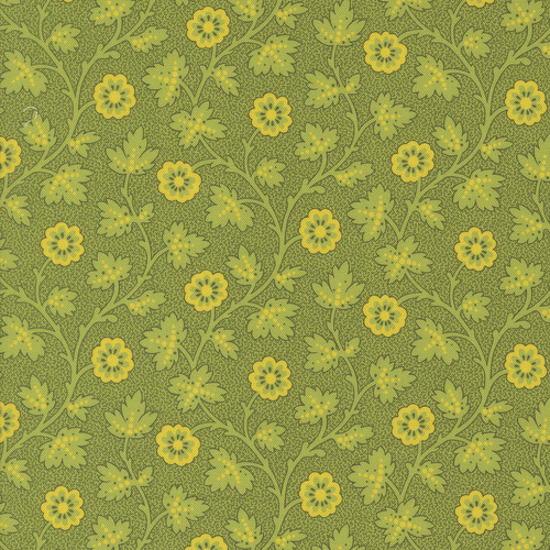 Sallys Stitches New Leaf 31711 15 Trailing Moss Florals Vines Patchwork Fabric