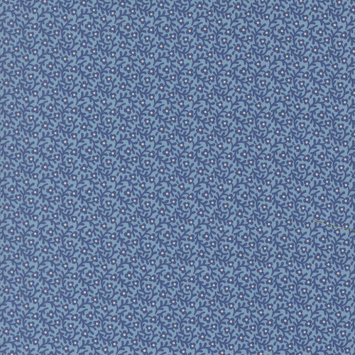 Sallys Stitches Prussian Blue 31714 13Creeping Thyme Blenders Small Floral Vines Patchwork Fabric