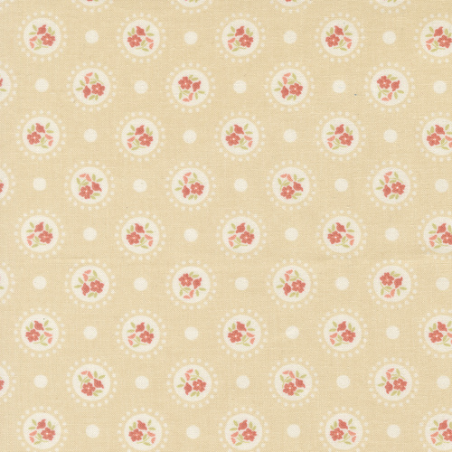 Sunbonnet Almond 31762 12 Flower Dots Quilting Fabric