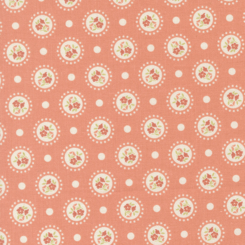 Sunbonnet Coral 31762 41 Flower Dots Quilting Fabric