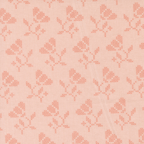 Sunbonnet Pink 31764 15 Blooming Stitches Florals Cross Stitch Flower Quilting Fabric
