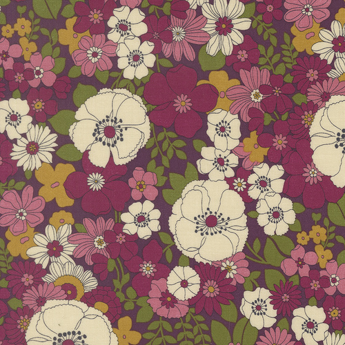 Chelsea Garden Plum 33850 17 Flower Show Florals Quilting Fabric