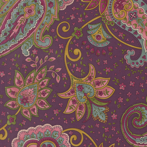 Chelsea Garden Plum 33851 17 Posh Paisley Quilting Fabric
