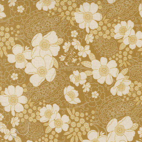 Chelsea Garden Goldenrod 33852 12 Garden Party Paisley Quilting Fabric