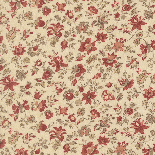 Le Jardin Rouge Clemenceau Pearl 36154 14 Quilting Fabric