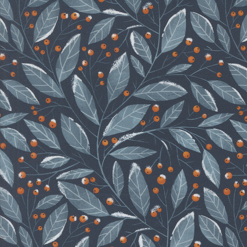 Purrfect Christmas Midnight 39045 16 Christmas Greenery Blenders Leaves Patchwork Fabric