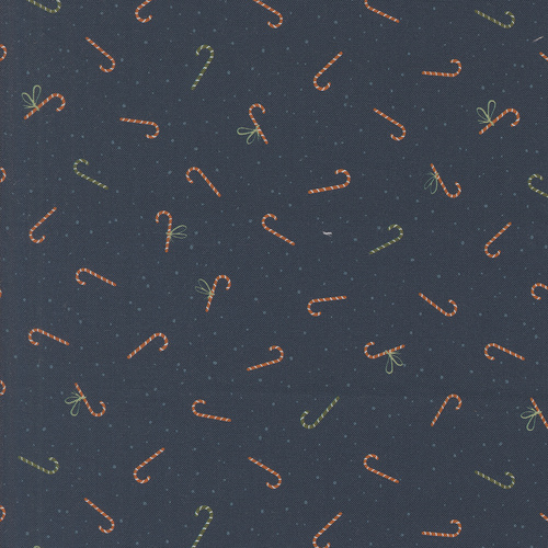 Purrfect Christmas Midnight 39047 16 Candy Canes Christmas Patchwork Fabric
