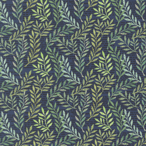 Paper Hamlet Midnight 39562 18 Foliage Blenders Leaves Vines Quilting Fabric 