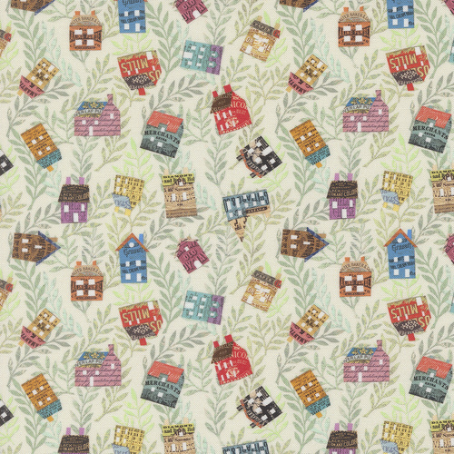 Paper Hamlet Paper 39566 11 Tossed Houses Novelty Quilting Fabric 