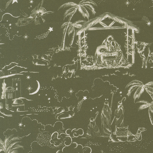 Silent Night Nativity Toile Cypress 4005117 Quilting Fabric