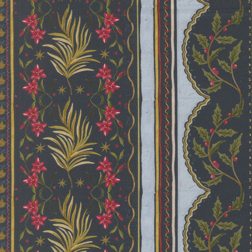 Silent Night Bethlehem Border Stripe Navy 4005312 Quilting Fabric