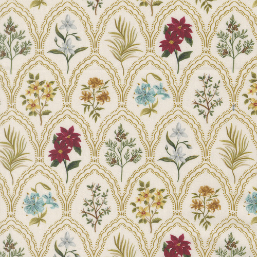 Silent Night Star of Bethlehem Floral Eggshell 4005411 Quilting Fabric