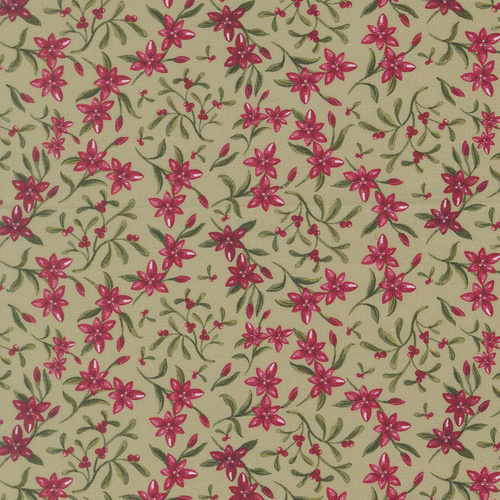 Silent Night Poinsettia Floral Cypress 4005514 Quilting Fabric