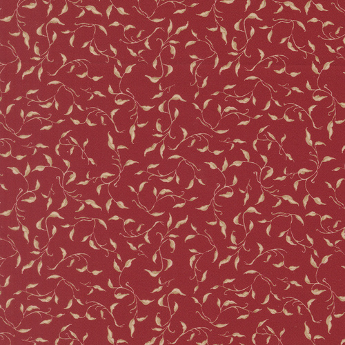 Silent Night Palm Leaves Brick Red 4005614 Quilting Fabric