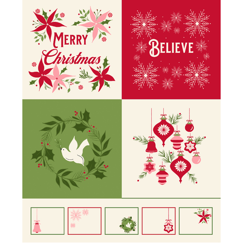 Once Upon Christmas Snow 43168 11  Quilting Fabric Panel 