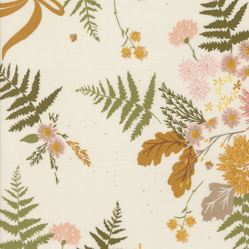 Frivolity Porcelain 43190 11 Dahlia & Fern Florals Quilting Fabric