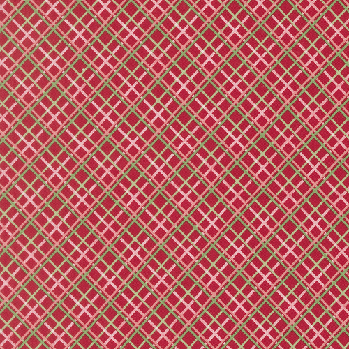 Merrily On High Pretty Plaid Paper Checks & Plaid Christmas Red 43215 13 Quilting Fabric