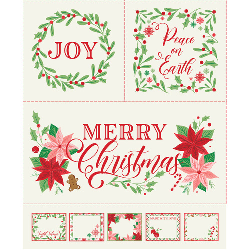Merrily On High Christmas Panel Snow 43217 11 Quilting Fabric