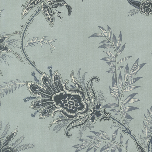 Breathtaking Blues Plume Florals Jacobean Sky 44401 13 Quilting Fabric