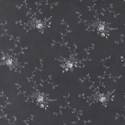 Breathtaking Blues Rose Garden Florals Midnight 44402 15 Quilting Fabric