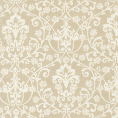 Breathtaking Blues Classic Damask Ecru  44403 12 Quilting Fabric