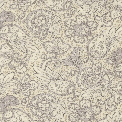 Ambiance Porcelain Silver 44411 22 Paisley Quilting Fabric