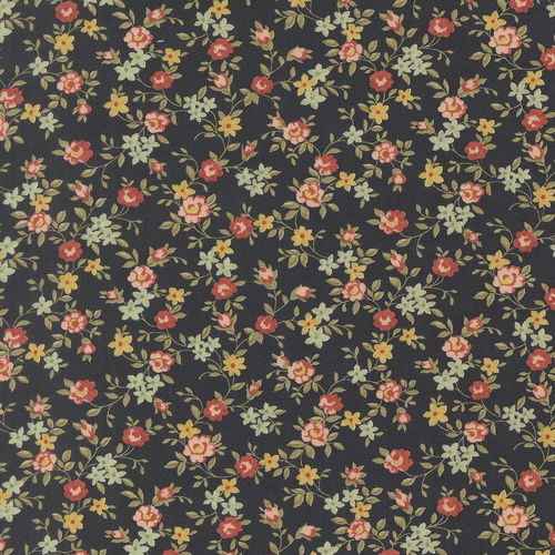 Ambiance Midnight 44415 16 Sweet Roses Small Floral Quilting Fabric