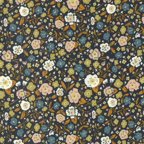 Quaint Cottage Midnight 48374 21 Calico Small Floral Quilt Fabric