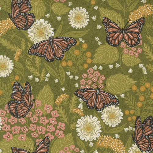 Bee Garden Summer Butterfly Florals Metallic Ivy 48412 12M