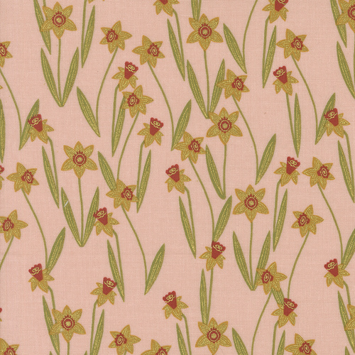 Bee Garden Darling Daffodils Florals Metallic Rose 48413 17M
