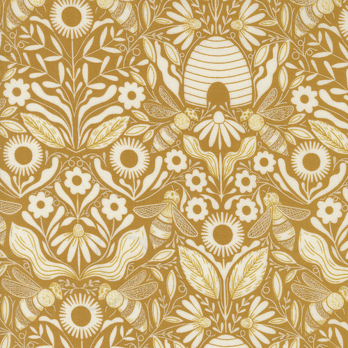 Bee Garden Beehive Melody Damask Beeswax 48414 14
