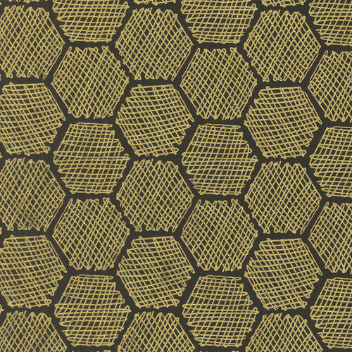 Bee Garden Honeycomb Geometrics Metallic Black 48416 21M