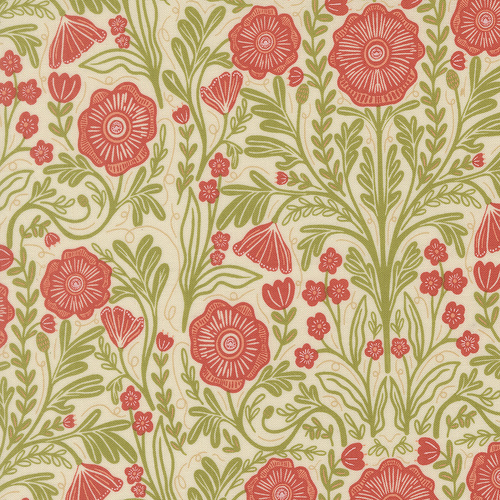 The Henhouse Cloud 48432 11 Poppy Florals Quilting Fabric