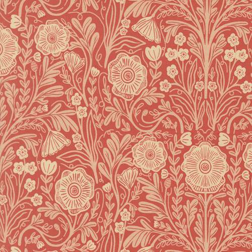 The Henhouse Tomato 48432 17 Poppy Florals Quilting Fabric