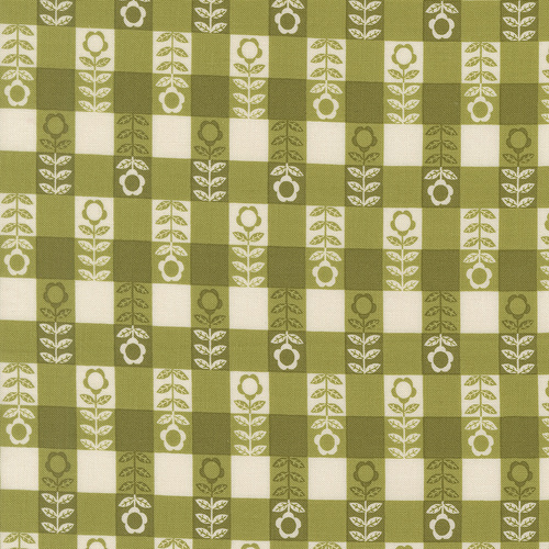 The Henhouse Grass 48436 15  Flower  Plaids Gingham Quilting Fabric
