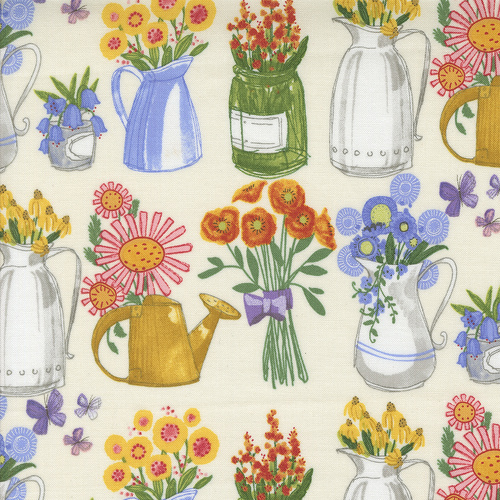 Superbloom Flea Market Vases Novelty Flower Jars Cream M4878211 Quilting Fabric