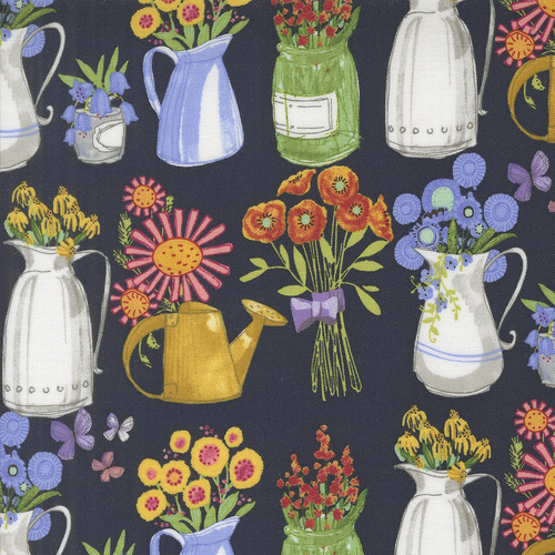 Superbloom Flea Market Vases Indigo 48782 16 Quilting Fabric