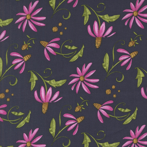 Superbloom Daisyish Florals Indigo 48783 16 Quilting Fabric