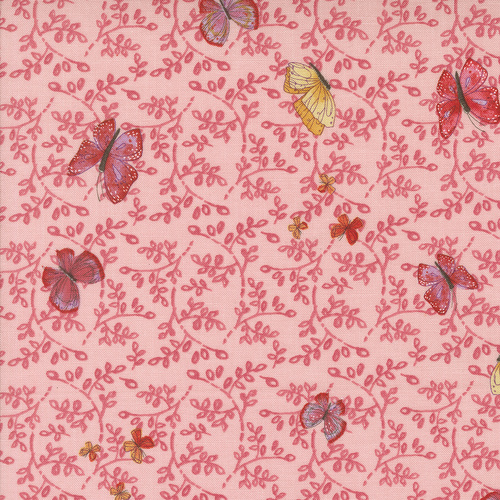 Superbloom Butterfly Trellis Carnation M4878419 Quilting Fabric