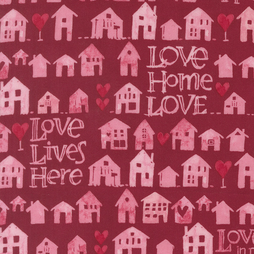 Darling Peony Cranberry Little House of Love 48791 16 Quilting Fabric