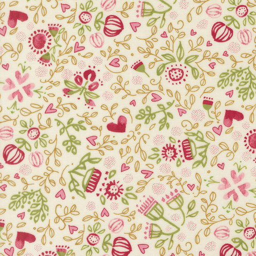 Darling Peony Cream Scattered Lovelies 48792 11 Quilting Fabric