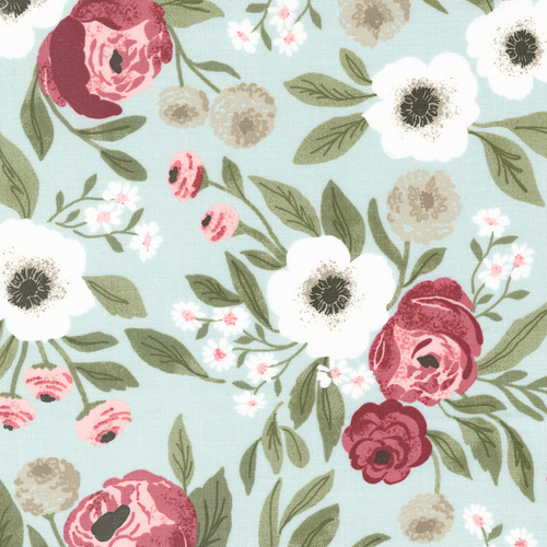 Lovestruck Mist 5190 14 Gardensweet Florals Roses Quilt Fabric