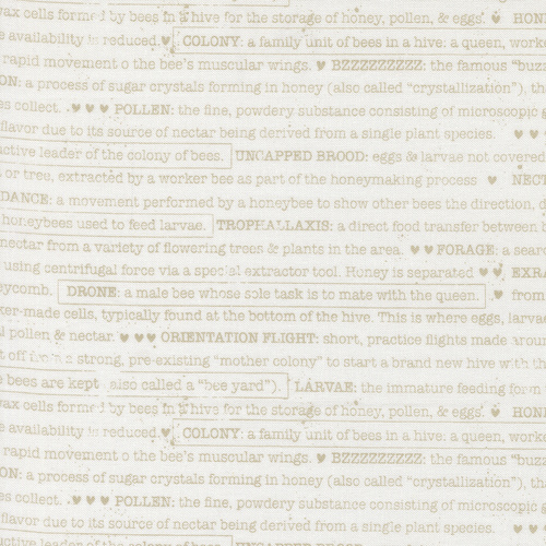 Wild Honey Daisy 5254 11 Buzz Words Text and WordsÊQuilting Fabric 