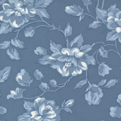 Shoreline Cottage Large Floral Medium Blue 55300 23 Quilting Fabric